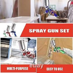 HVLP Air Spray Gun Set 9 Piece Pro Paint Sprayer 3 Nozzles Gravity Feed