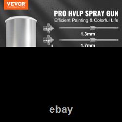 HVLP Auto Paint Air Spray Gun Kit Gravity Feed Car Primer 1.3/1.7mm Nozzle