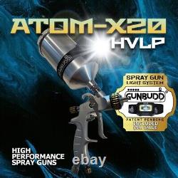 HVLP NEW ATOM X20 Auto Paint Spray Gun Car Solvent/Waterborne WITH FREE GUNBUDD