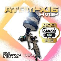 HVLP Spray Gun ATOM X16 Touch-Up Paint Gun With FREE Gunbudd Light