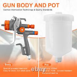 HVLP Spray Gun Kit, Air Paint Sprayer Gun with 1.3mm Nozzle 600CC Cup, Easy t