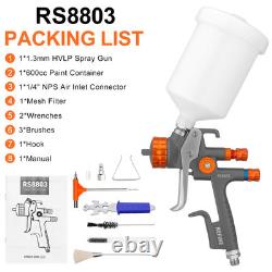 HVLP Spray Gun Kit, Air Paint Sprayer Gun with 1.3mm Nozzle 600CC Cup, Easy t