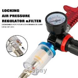 HVLP Spray Gun Set 3pcs, Auto Paint Primer with Air Regulator & Maintenance K