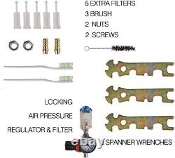 HVLP Spray Gun Set 3pcs, Auto Paint Primer with Air Regulator & Maintenance K