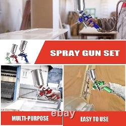 HVLP Spray Gun Set 3pcs, Auto Paint Primer with Air Regulator & Maintenance K