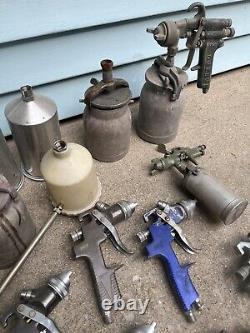 HVLP Spray Paint Gun Set Lot Canisters Astro H827W