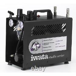 IWATA POWER JET PRO Airbrush AIR COMPRESSOR-Twin Pump Hobby Auto Paint Spray Gun