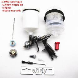 LVLP Air Spray Gun Kit 1.3mm Nozzle Gravity Feed Car Paint Tool Pistol Set