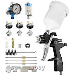 LVLP Air Spray Gun Premium Kit with 1.3/1.5/1.7mm Nozzle & Air Regulator, Auto