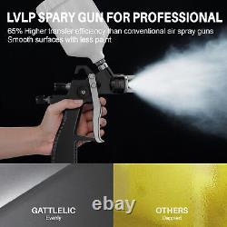 LVLP Air Spray Gun Premium Kit with 1.3/1.5/1.7mm Nozzle & Air Regulator, Auto