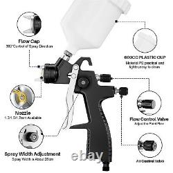 LVLP Air Spray Gun Premium Kit with 1.3/1.5/1.7mm Nozzle & Air Regulator, Auto