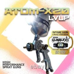 LVLP Spray Gun ATOM X20 Automotive Paint Sprayer with FREE Gunbudd Light