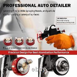 LVLP Spray Gun R500, Air Paint Gun Automotive with 1.3/1.5/1.7/2.0mm Nozzle &