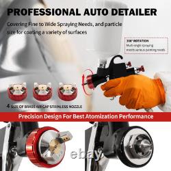 LVLP Spray Gun R500, Air Paint Gun Automotive with 1.3/1.5/1.8/2.0mm Nozzle &