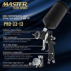 Master 33 Series HVLP Spray Gun, 1.3mm Tip, Air Regulator, Auto Car Paint