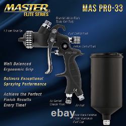 Master HP Pro-33 Series HVLP Spray Gun 1.3mm Tip Air Regulator Auto Car Paint