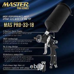 Master Pro 33 Series HVLP Spray Gun, 1.8mm Tip, Air Regulator, Auto Paint Primer