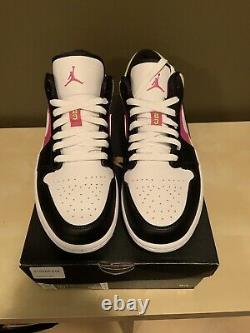 Nike Air Jordan 1 Low Black/Fuchsia Spray Paint Men's Size 10.5 (#CW5564-001)