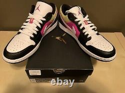Nike Air Jordan 1 Low Black/Fuchsia Spray Paint Men's Size 10.5 (#CW5564-001)