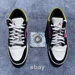 Nike Air Jordan 1 Low SE Fuchsia Cyber Spray Paint CW5564-001 Mens Size 11