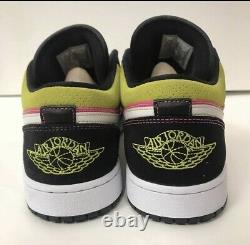Nike Air Jordan 1 Low SE Fuchsia Cyber Spray Paint CW5564-001 Mens Size 11.5