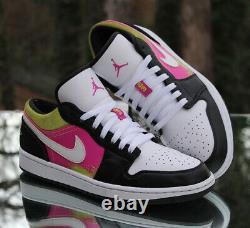 Nike Air Jordan 1 Low Spray Paint Mens Size 9.5 Black Fuchsia Cyber CW5564-001