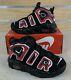 Nike Air More Uptempo Ps Laser Crimson Spray Paint Aa1554-010 Size 2y