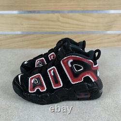 Nike Air More Uptempo PS Laser Crimson Spray Paint Shoes AA1554-010 Size 13c