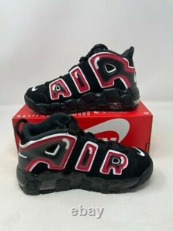 Nike Air More Uptempo PS Laser Crimson Spray Paint Shoes AA1554-010 Size 3Y