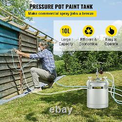 Paint Tank 10L Pressure Pot Paint Sprayer 2.5 Gallon Pressure Spray Gun Regulat