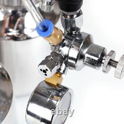 Paint chrome double nozzle head spray gun with tank pot can for chroming