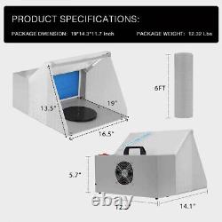 Portable Airbrush Paint Spray Booth with Dual Fan Air Compressor Kit 3 Gun 8 Color