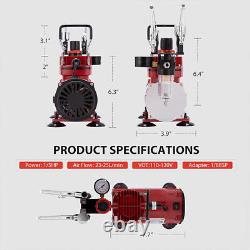 Portable Airbrush Paint Spray Booth with Dual-action Airbrush Compressor 3 Guns