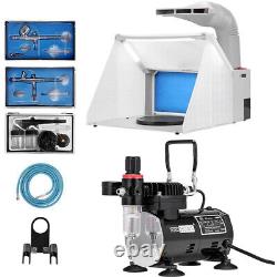 Professional Airbrushing Combo Set with 1/5 HP Compressor Kit & Spray Paint Booth