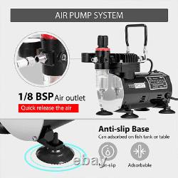 Professional Airbrushing Combo Set with 1/5 HP Compressor Kit & Spray Paint Booth