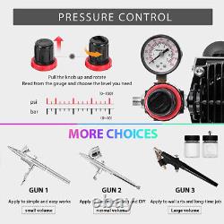 Professional Airbrushing Combo Set with 1/5 HP Compressor Kit & Spray Paint Booth