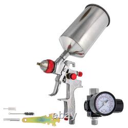 Professional HVLP Paint Spray Gun 1.4mm Fluid Tip, Gravity Feed with Air Re