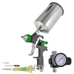 Professional HVLP Paint Spray Gun 2.5mm Fluid Tip, Gravity Feed with Air Re