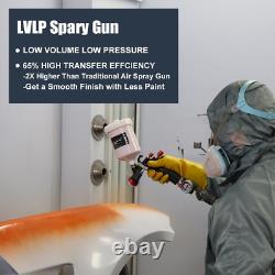 R500 LVLP Air Spray Gun with 1.3/1.5/1.7mm Nozzles and Air Regulator A610 Paint