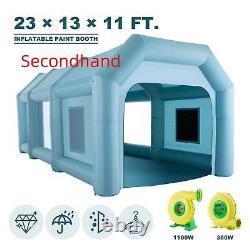 Secondhand 23x13x11ft. Blow Up Paint Booth Portable Spray Tent w Air Filter&Pump