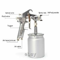 Spray Gun Siphon Feed Air Paint Tool Painting Control Fluid Nozzle 1.0mm/1.8mm