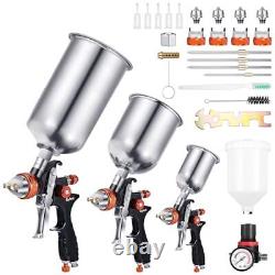 Spray Paint Gun Set, HVLP Auto Paint Gun Air Paint Spray Gun with 3 Spray Gun