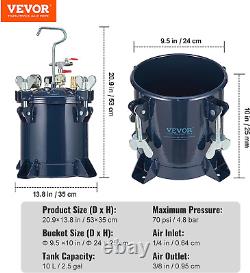 Spray Paint Pressure Pot Tank, 10L/2.5Gal Air Paint Pressure Pot, Metal Rack &
