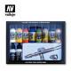 Vallejo 71167 Model Air Basic Colors + Harder Ultra Airbrush Paint Set