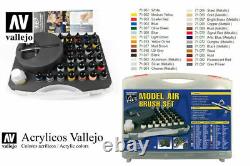 VALLEJO 71172 Model Air Basic Color PAINT Set of 30 & Airbrush
