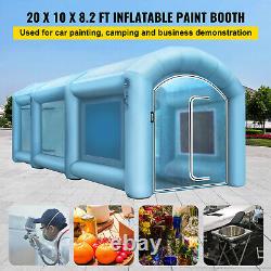 VEVOR Inflatable Paint Spray Booth Tent 20x10x8ft withAir Filter 750W+350W Blowers