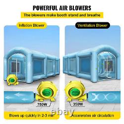 VEVOR Inflatable Paint Spray Booth Tent 20x10x8ft withAir Filter 750W+350W Blowers