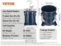 VEVOR10L/2.5gal Spray Paint Pressure Pot Tank, 70PSI Max Air Paint Pressure Pot