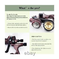 WISEgham HVLP Paint Spray Gun, 1.3mm Automotive Paint Sprayer Gun with Air Re