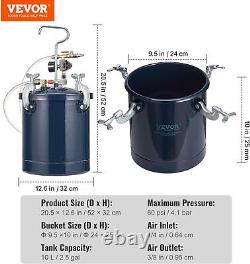 1,5mm + 4mm. 10L/2,5gal Pot de Pression d'Air pour Peinture en Spray Pot de Pression pour Peinture